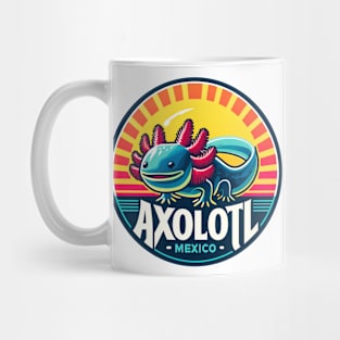 cute Axolotl Mexico at Retro Vintage Sunshine Mug